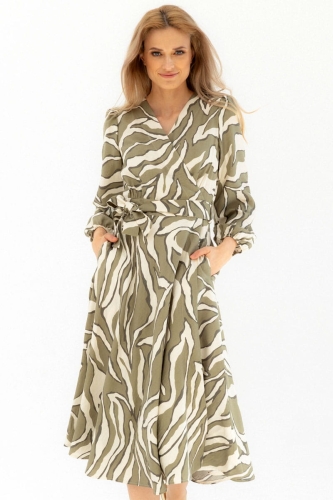 SUKIENKA TONE - ZIELONO-KRMEOWA