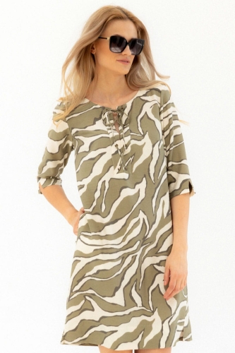 SUKIENKA JIMI -ZIELONO-KREMOWA